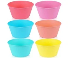 Plastikiniai dubenėlių rinkinys 6 vnt. 12,5 cm, 400 ml