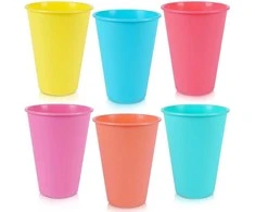 Excellent Houseware Plastikiniai puodeliai 400 ml 6 vnt. įvairių spalvų