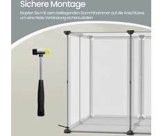 Songmics Plastikinis aptvaras su grindimis, 145x72x57 cm
