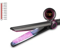 Hair straightener ceramic curling iron 2in1 lcd
