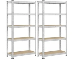 Songmics Plieninė lentyna su reguliuojamomis lentynomis 40x90x180 cm