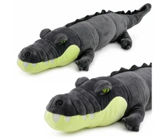 Lean Toys Pliušinis krokodilas, pilkas, 90 x 30 x 25 cm