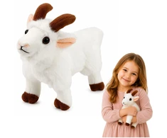 Lean Toys Baltas pliušinis ožys vaikams, 16 cm