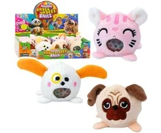 Lean Toys Pliušinis spaudžiamas žaislas su vandens rutuliais, 6 cm