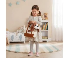 Multistore Pliušinis šuniukas su krepšiu ir šepečiu vaikams