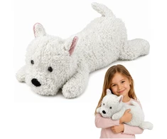 Lean Toys Pliušinis žaislas Vesthailendo baltasis terjeras, baltas, 40 × 14 × 14 cm