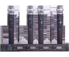 Azusa PLL-400 UHF mikrofonas 4 kanalai (4 delniniai mikrofonai)