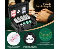 Poker žetonų rinkinys juodas 300 vnt.
