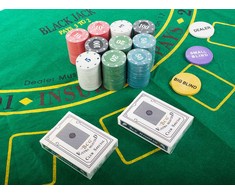 Pokerio rinkinys 200 žetonų su kortomis ir kilimėliu