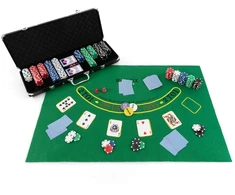 Pokerio žetonų rinkinys juoda/sidabrinė 500 vnt.