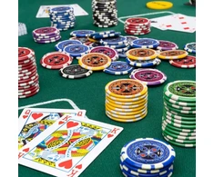 Pokerio žetonų rinkinys sidabrinis 300 vnt.