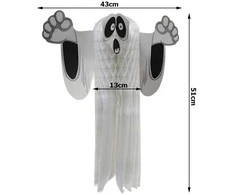 Popierinė kabanti dekoracija Helovino dvasia 3D, 51 cm