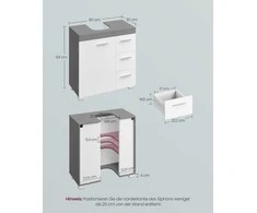 Songmics Praustuvo spintelė 30 × 60 × 64 cm