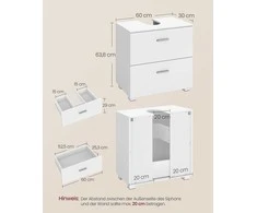 Songmics Praustuvo spintelė 30 x 60 x 63,8 cm