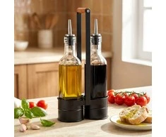 Prieskonių buteliukai ir stovas 250 ml 3 vnt.