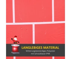 Pripučiama kalėdinė dekoracija Kalėdų Senelis prie kamino su LED apšvietimu, įvairiaspalvė, 80 × 70 × 210 cm