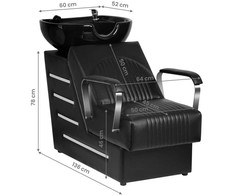 Activeshop Kirpyklos plautuvė GABBIANO PROFESSIONAL HAIRWASHER ORLEAN Juodas