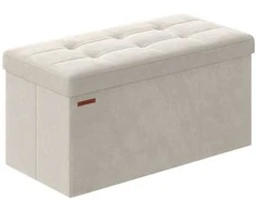 Songmics Velvetinis suoliukas su daiktadėže 38 x 76 x 38 cm