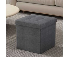 Songmics Pufas 38x38x38 cm tamsiai pilka