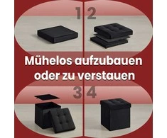 Songmics Pufas su daiktadėže, 38x38x38 cm, 300 kg apkrova