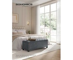 Songmics Pufas su daiktadėže 40 x 110 x 40 cm pilka