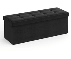 Leobert Pufas su daiktadėže, sulankstomas, juodas, 110 × 38 × 38 cm