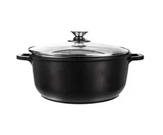 Orion Granito puodas 28 cm, 7 l su stiklo dangteliu