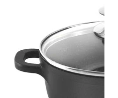Orion Puodas GRANDE 24 cm, 4 l, su stikliniu dangteliu, granitinė danga