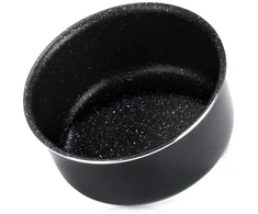 Puodas su granitine danga, indukcinei viryklei, juodas, Ø 16 cm, 1,55 l