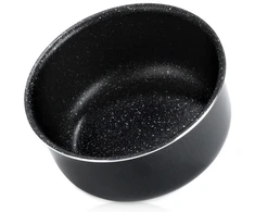 Puodas su granitine danga, juodas, 20 × 20 × 9 cm