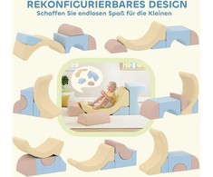 AIYAPLAY 5 dalių putplasčio laipiojimo kaladėlių rinkinys, velveto užvalkalas, lengvas svoris, statymui, ropojimui, laipiojimui, spalvingas