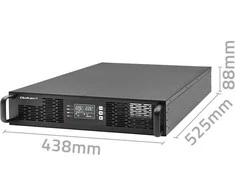 QOLTEC 52287 nepertraukiamo maitinimo šaltinis, skirtas RACK / 3kVA / 3000W / Galios koeficientas 1,0 / LCD / EPO / USB / On line