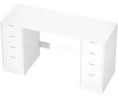 Rašomasis stalas su 8 stalčiais, 140 x 53 x 75 cm