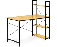 Rašomasis stalas su lentynomis Modern Home, 120x64 cm, šviesiai rudas/juodas