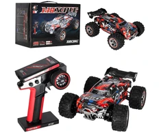 RC automobilis 4WD su bešepetėliu varikliu, juodas ir raudonas, 29 × 20,5 × 11 cm