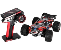 RC automobilis 4WD su bešepetėliu varikliu, juodas ir raudonas, 29 × 20,5 × 11 cm