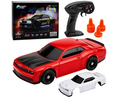 Lean Toys RC driftinis automobilis 4WD, 1:43, raudonas, 12 × 5 × 3,5 cm