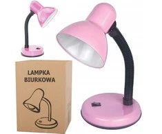 Reguliuojama stalinė lempa su rožiniu gaubtu, E27, 40W