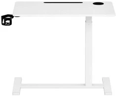 Songmics Reguliuojamo aukščio stalas 80x45x65-102 cm baltas