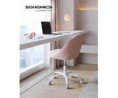 Songmics Reguliuojamo aukščio biuro kėdė, rožinė
