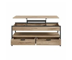 Songmics Reguliuojamo aukščio kavos staliukas su stalčiais 50x120 cm