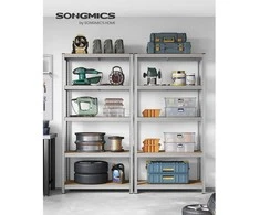 Sandėliavimo lentynos SONGMICS 2 vnt. 200 x 100 x 50 cm sidabrinės