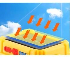 Saulės energija įkraunama LED lempa su kabinimo laikikliu, 5 apšvietimo režimai