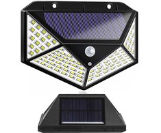 Saulės lempa 100 LED su judesio ir prietemos jutikliais