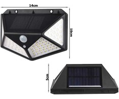 Saulės lempa 100 LED su judesio ir prietemos jutikliais