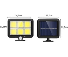 Saulės lempa su judesio ir prieblandos jutikliais, 120 LED