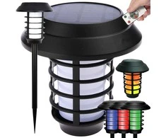 Saulės sodo lempa su RGB valdymu, IP65, ABS