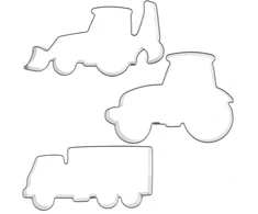 Sausainių formelės transporto priemonių formų, sidabrinės, 3 vnt.