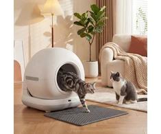 Savaime išsivalantis kačių tualetas su programėlės valdymu ir 1080p kamera, baltas/pilkas, 58,1 × 47,5 × 53 cm