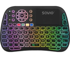 Savio SAVMKW-04 mobile device klaviatūra QWERTY US English USB Type-C Juodas
